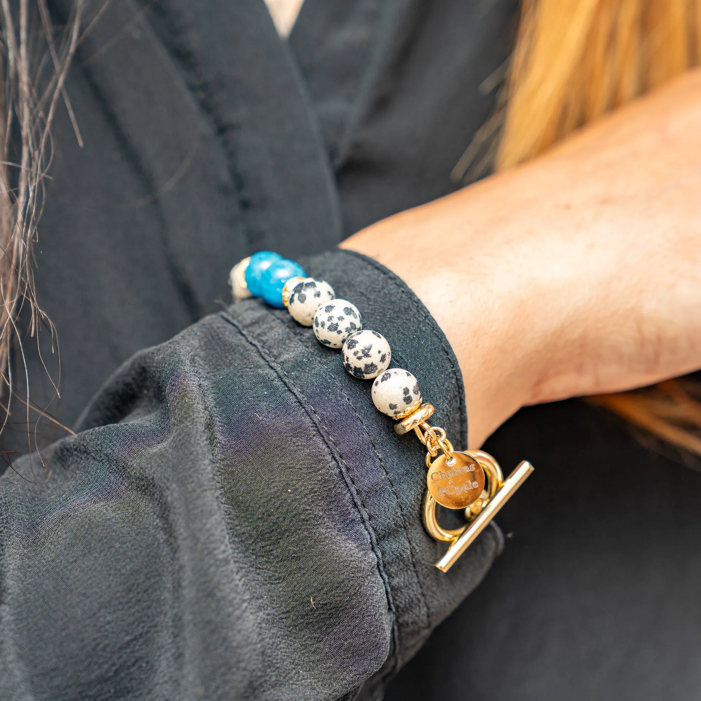 Hypersensitivity Bracelet – Dalmatian Jasper and Blue Apatite