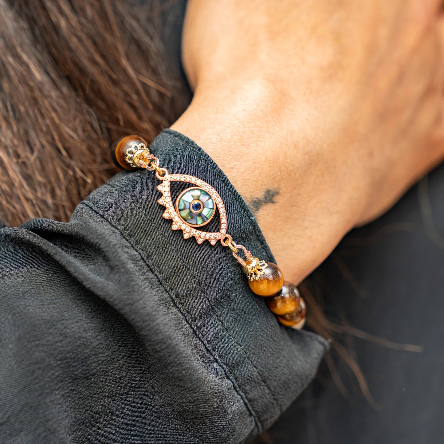 Rose Gold Nazar Eye Bracelet "The Guardian of the Heart"
