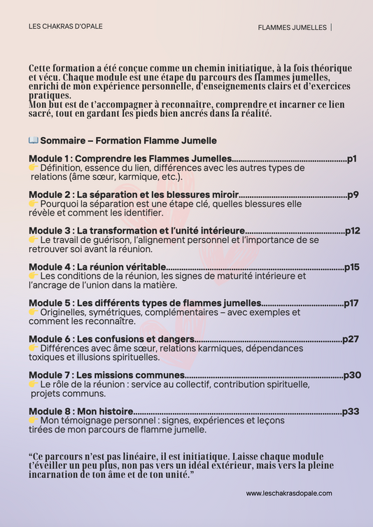 Formation PDF : Flamme Jumelle | Reconnaître, Comprendre et Incarner ce Lien Sacré Ancré