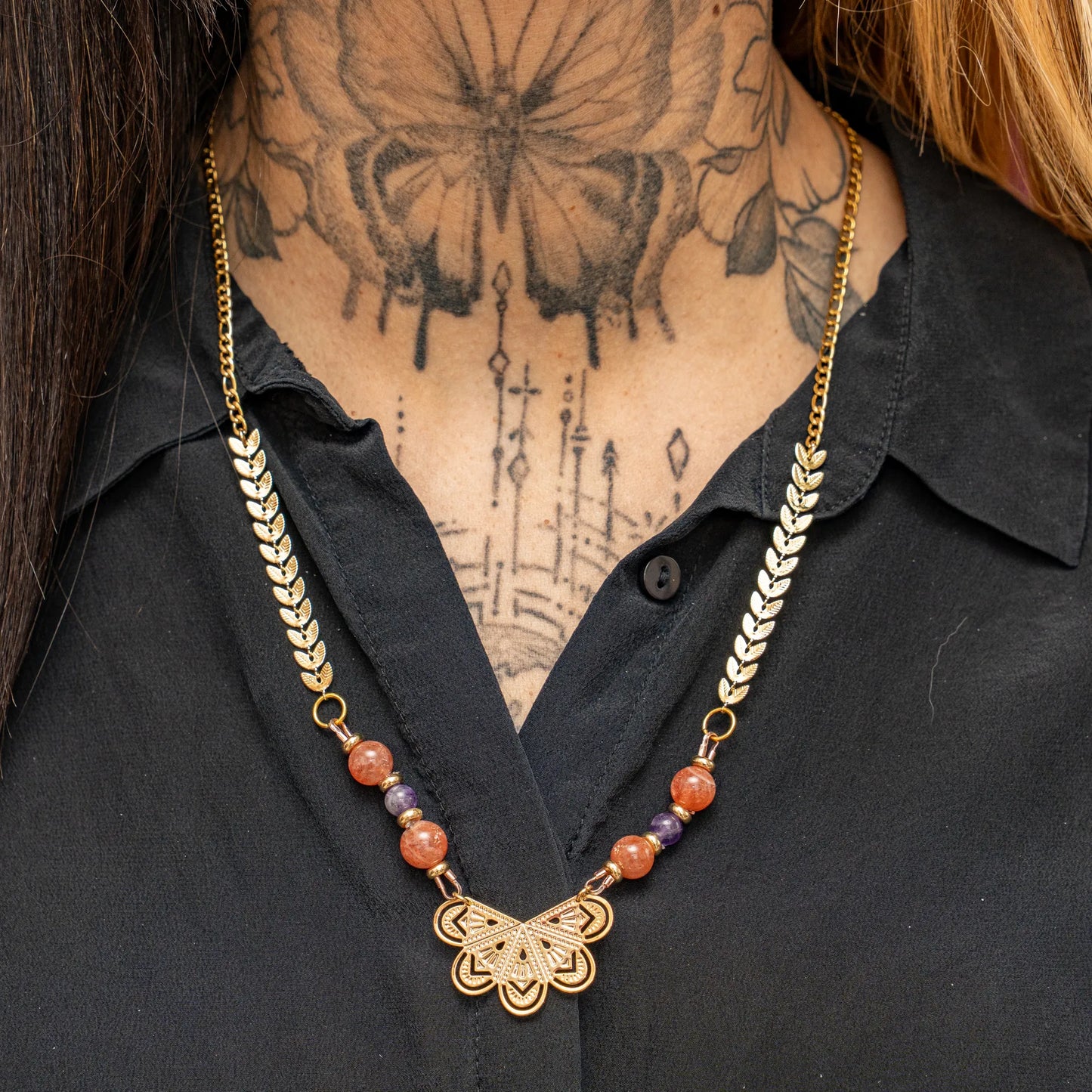 Solar Feather Talisman Necklace