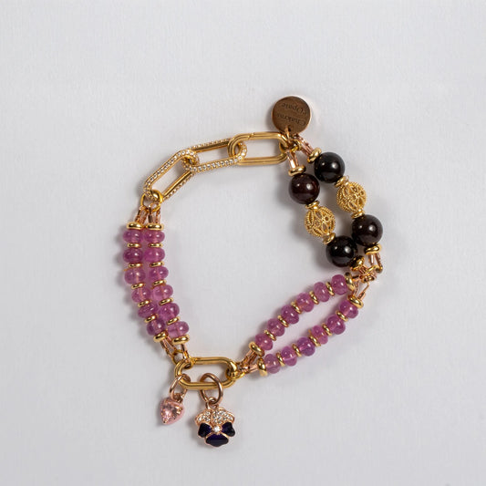 Bracelet "Rose Pensée" Joie de vivre
