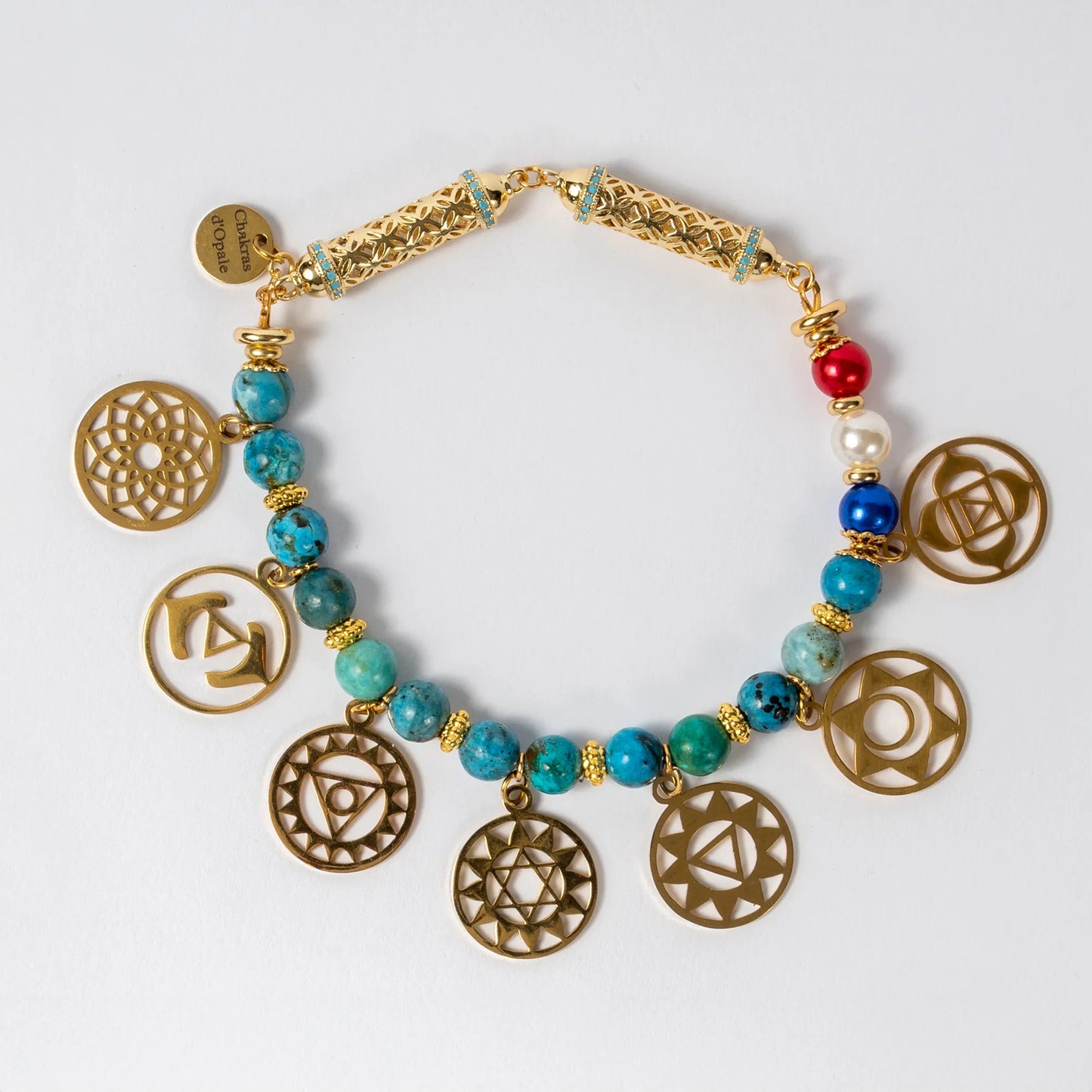 "Signature" Cat Necklace 7 chakras "Opal Feline"