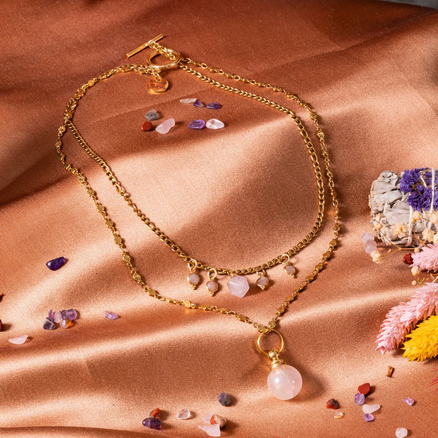 Rose Quartz Necklace "Perfume of Love"