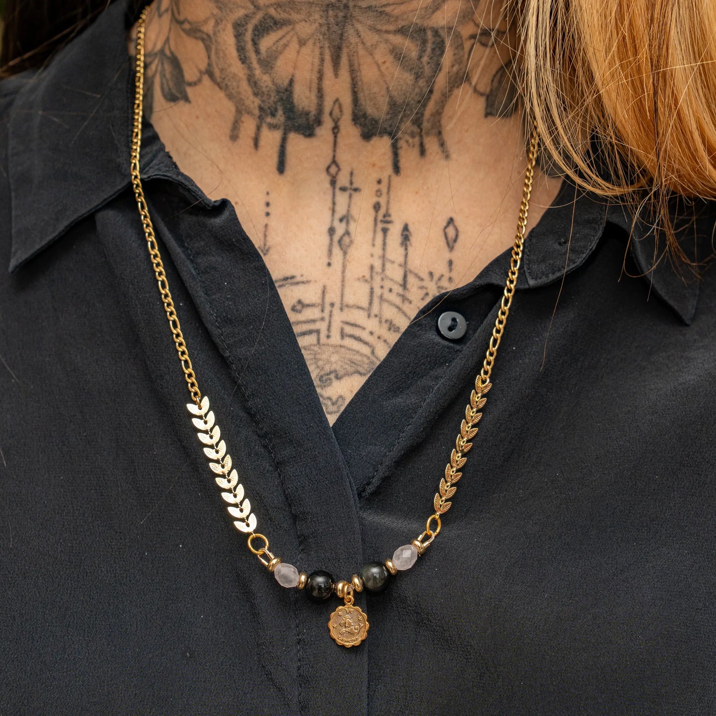 Astro Capricorn Feather Necklace
