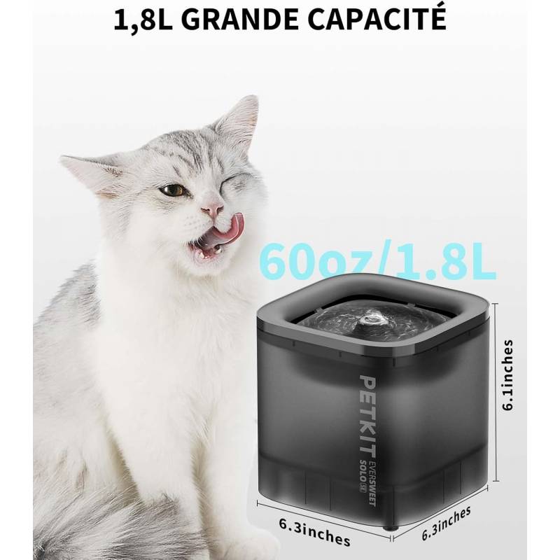 Fontaine à Eau Eversweet Solo Cybertail – 1.8L d'Eau Fraîche et Purifiée