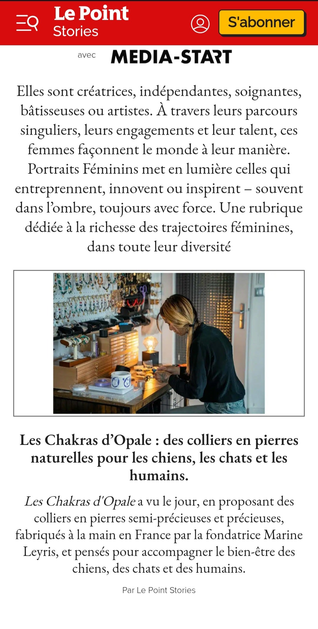 Le Point. Les Chakras d’Opale