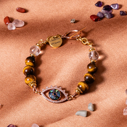 Bracelet Œil de Nazar Or Rose "Le Gardien du Coeur"