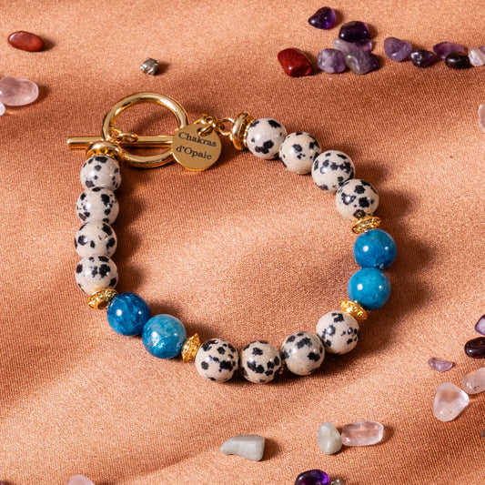 Bracelet Hypersensibilité – Jaspe Dalmatien et Apatite Bleue