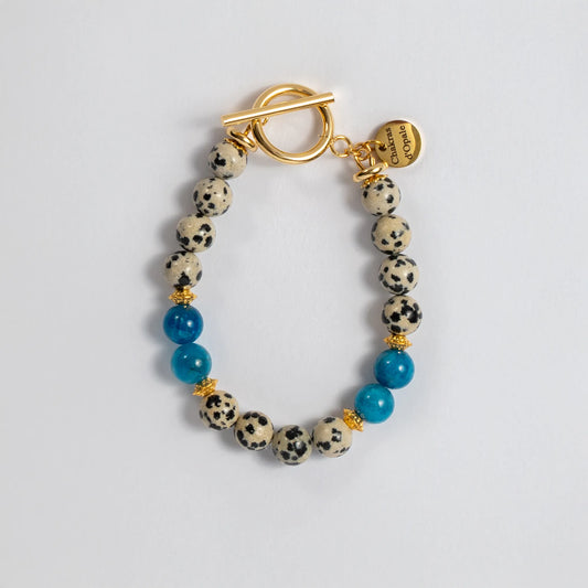 Bracelet Hypersensibilité – Jaspe Dalmatien et Apatite Bleue