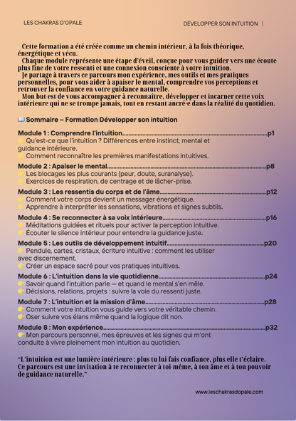 Formation PDF : Développer son Intuition | Réveillez la Voix Silencieuse de Votre Âme
