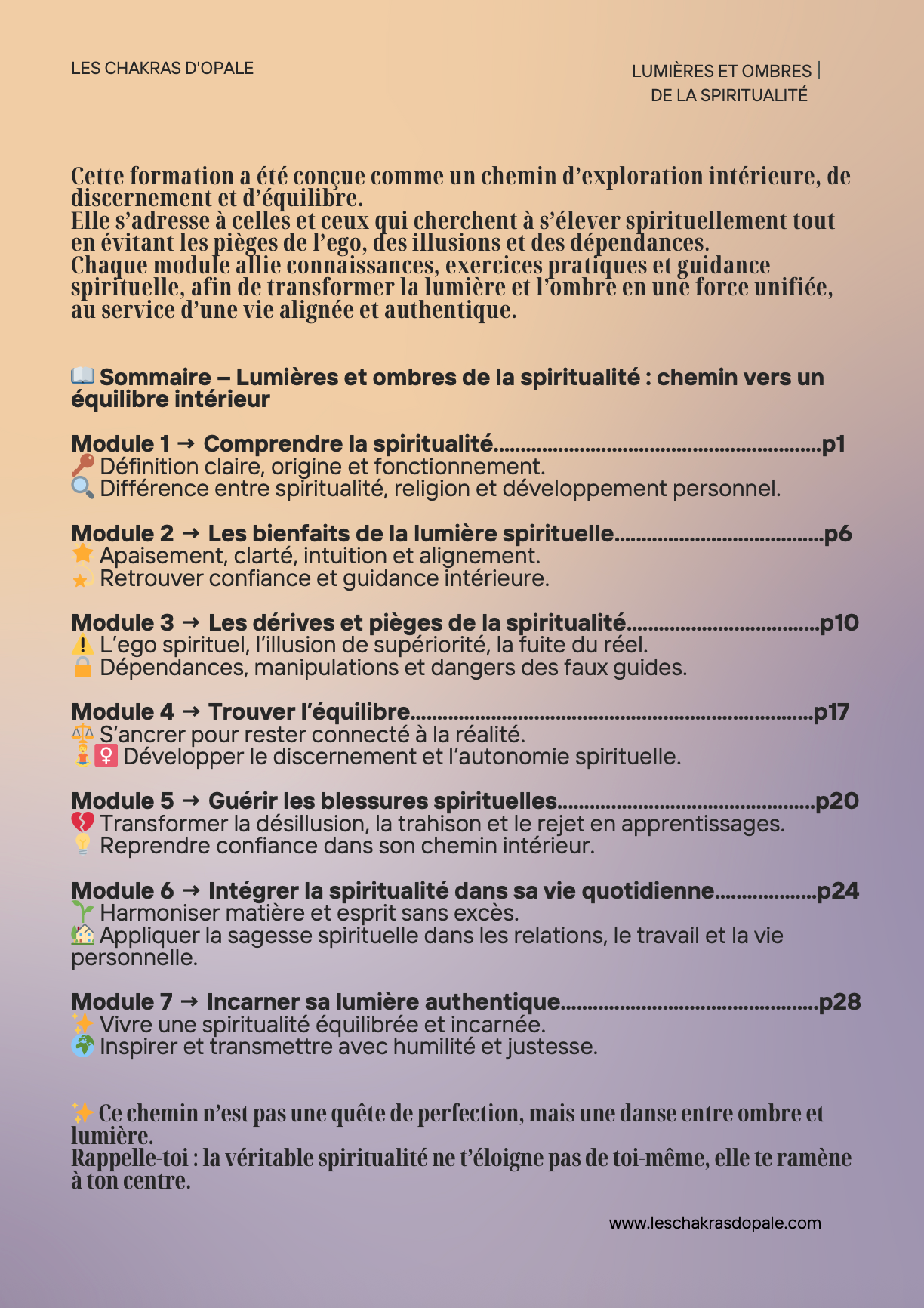 Formation PDF : Lumières et Ombres de la Spiritualité | De la Confusion à l'Équilibre et à l'Ancrage