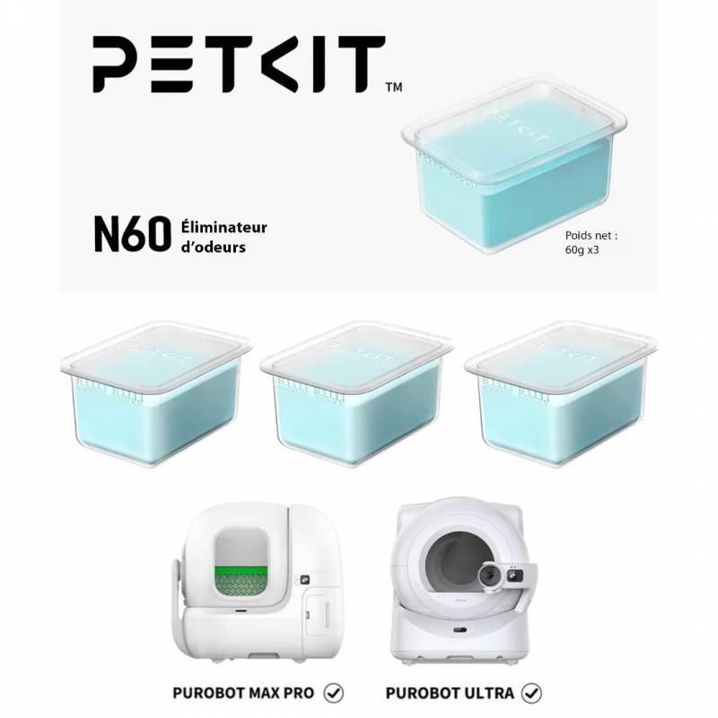 N60 ELIMINATEUR ODEUR PUROBOT LOT DE 3