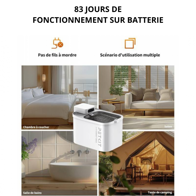 Fontaine à Eau Connectée Eversweet Max – Grande Capacité 3L & Haute Autonomie
