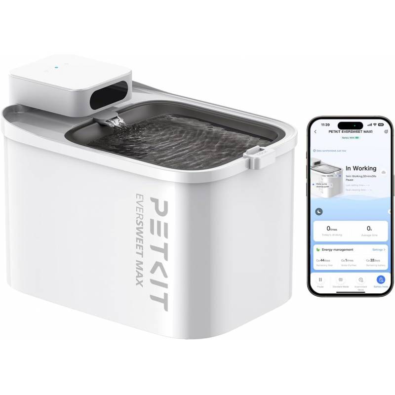 Fontaine à Eau Connectée Eversweet Max – Grande Capacité 3L & Haute Autonomie